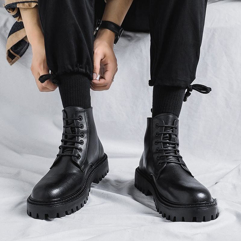 Men'S Shoes Height Increase - Sepatu Bot Kulit Pria Model Tinggi