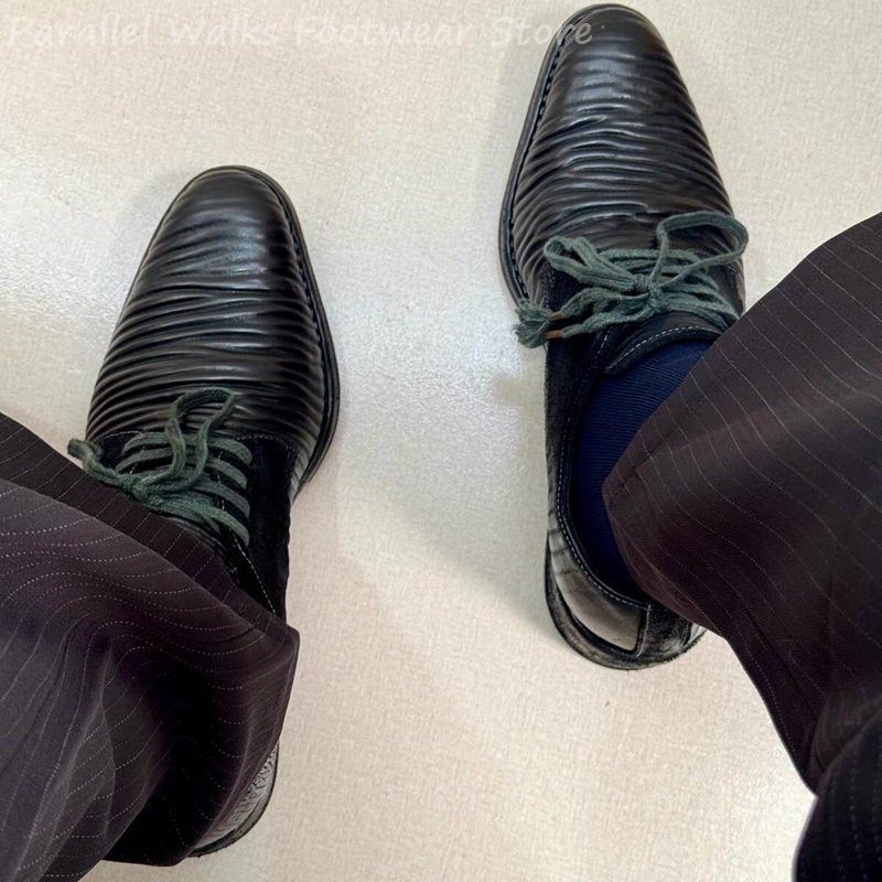 Men'S Shoes Smart - Sepatu Derby Kulit Lipit Pria, Model