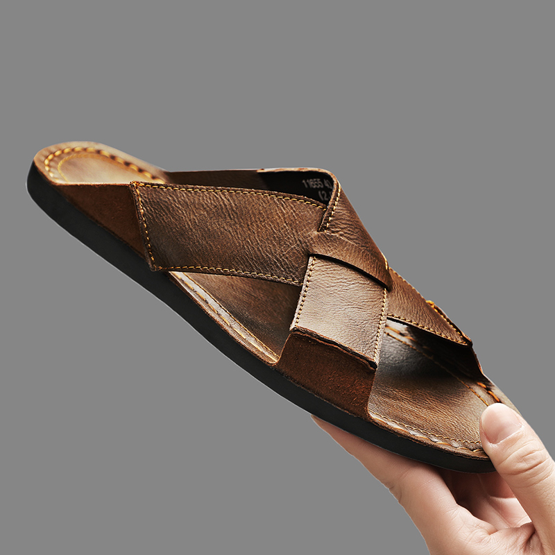 Men'S Shoes Hush Puppies - Sandal Pria Kulit Asli Fashion Sandal