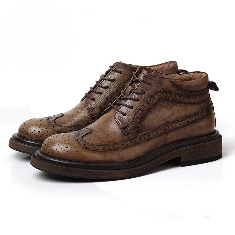 Men'S Shoes Brogues - Sepatu Kulit Kasual Bisnis High Top