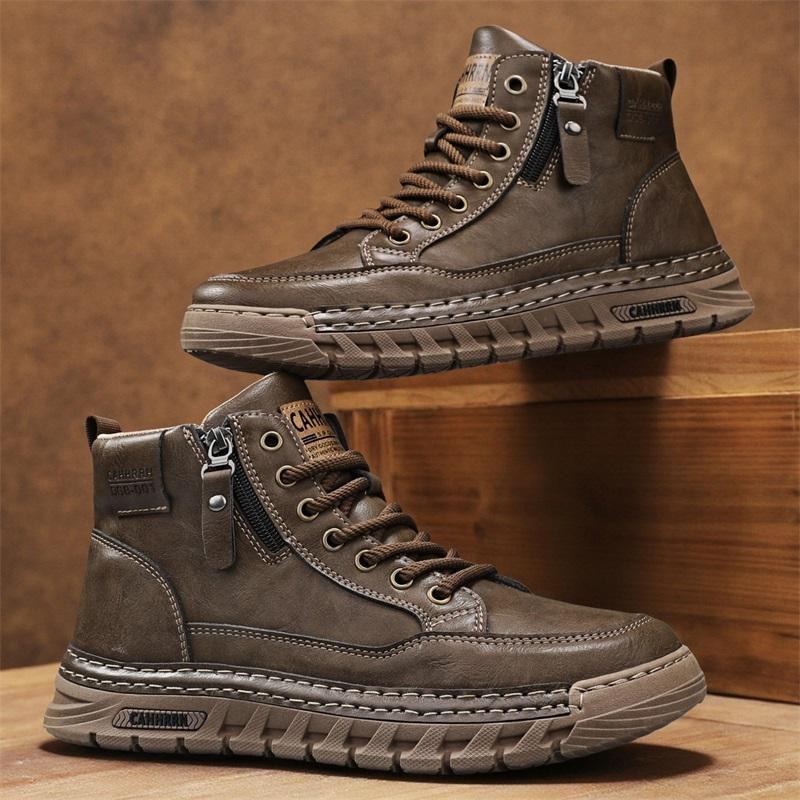 Men'S Shoes Comfortable Walking - Sepatu Bot Pergelangan Kaki Tinggi Kulit