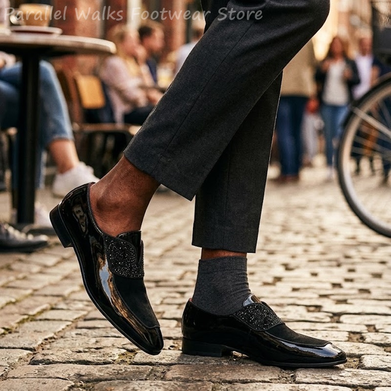 Men'S Shoes Smart - Sepatu Loafer Pria Hitam Kulit Suede