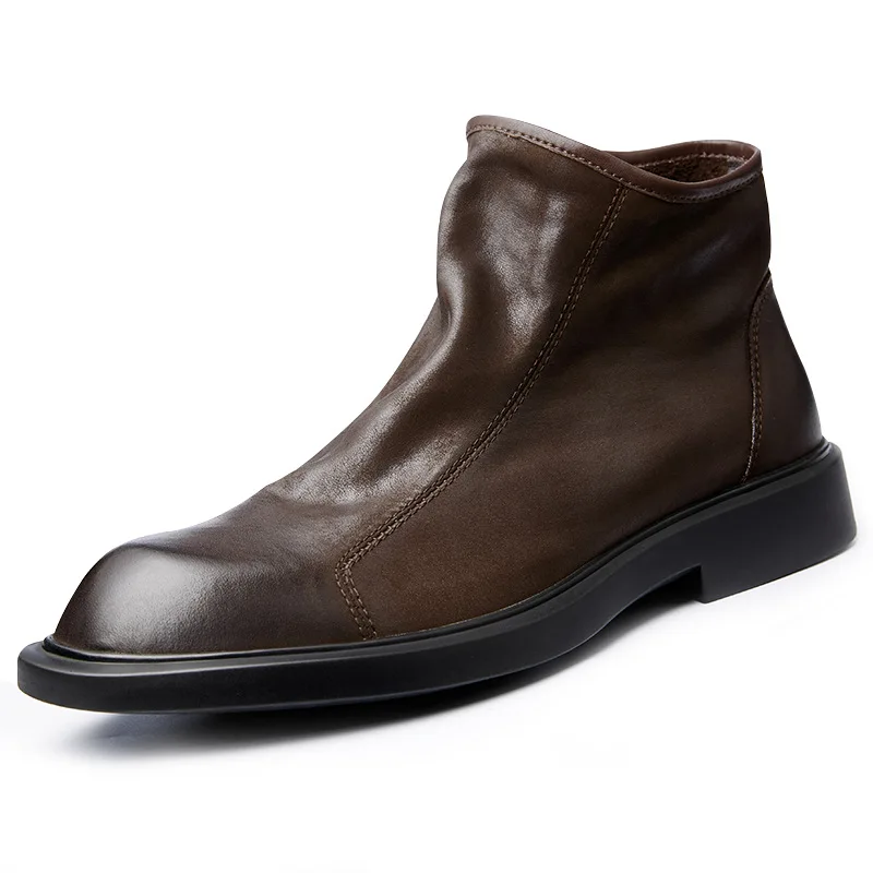 Men Shoes For Wedding - Sepatu Boots Kulit Asli Pria Hangat