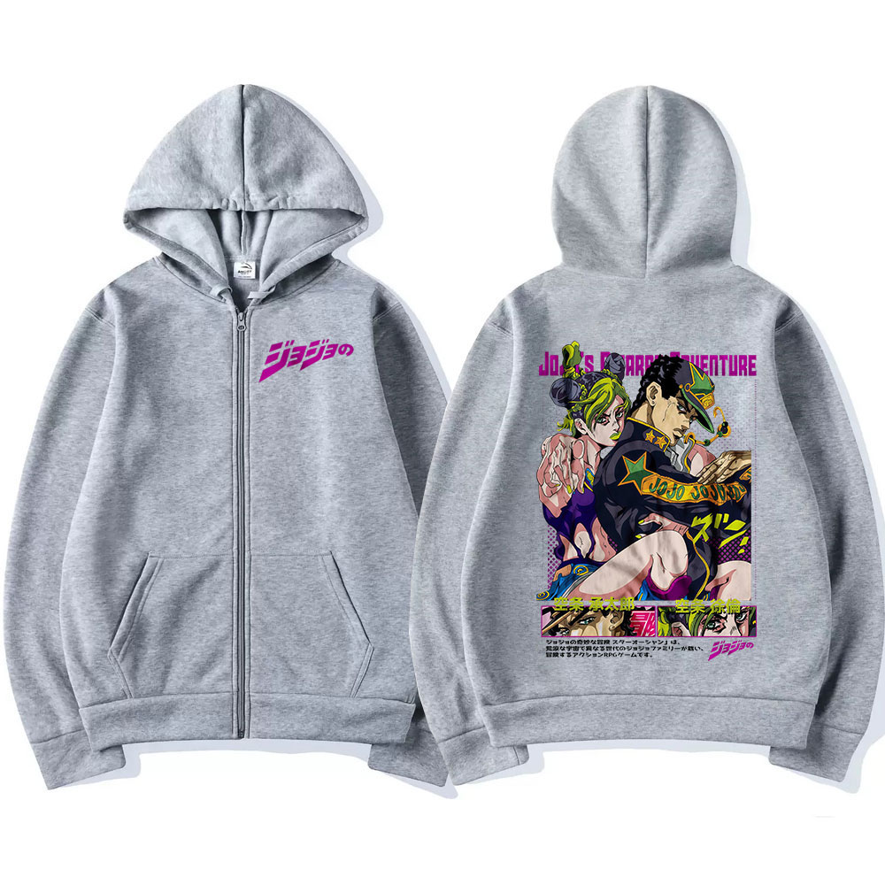 Hoodie Ritsleting Anime Jojo B - Men Shoes Japan ulasan dan harga