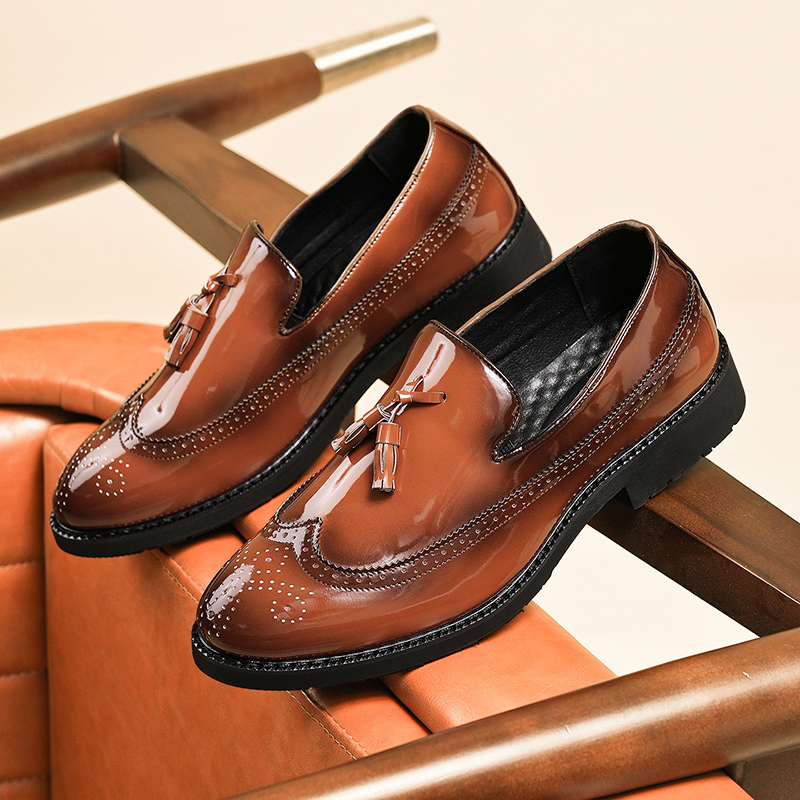 Sepatu Loafer Brogue Kulit Pat - Men'S Shoes Brogues ulasan dan harga
