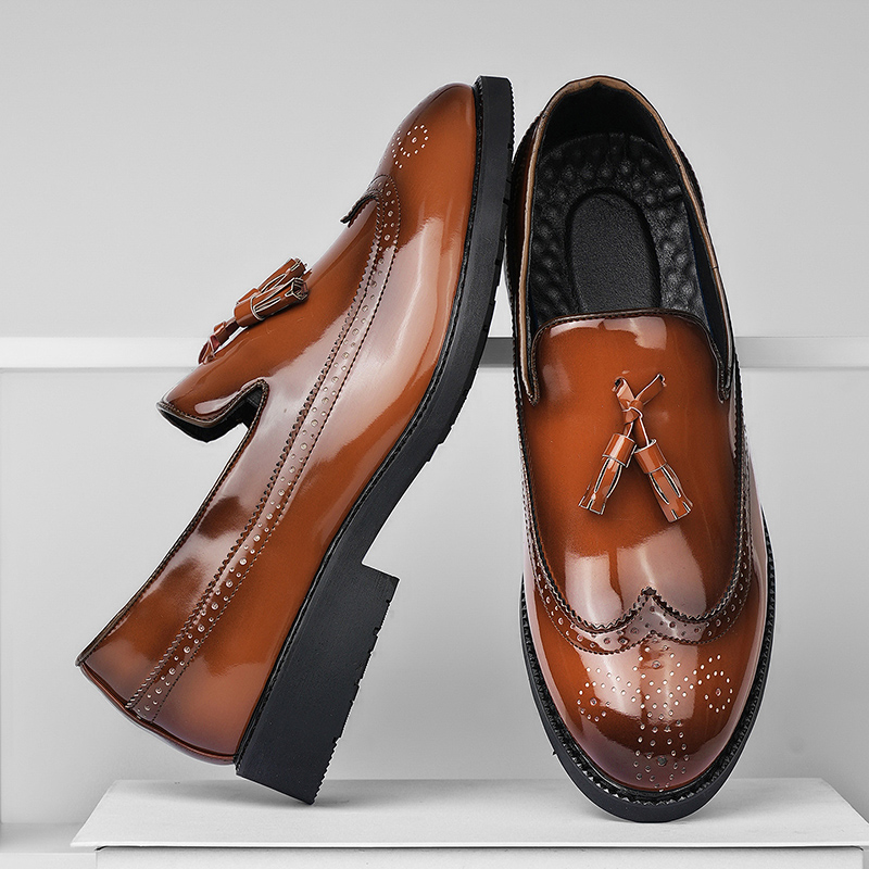Sepatu Loafer Brogue Kulit Pat - Men'S Shoes Brogues ulasan dan harga