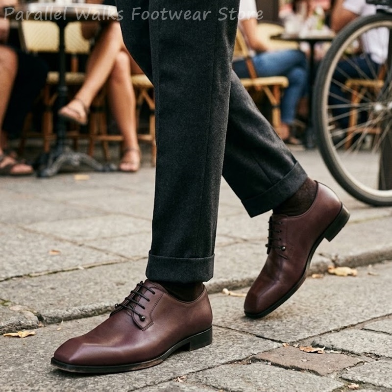 Sepatu Derby Kulit Coklat Tua  - Men'S Shoes Smart ulasan dan harga