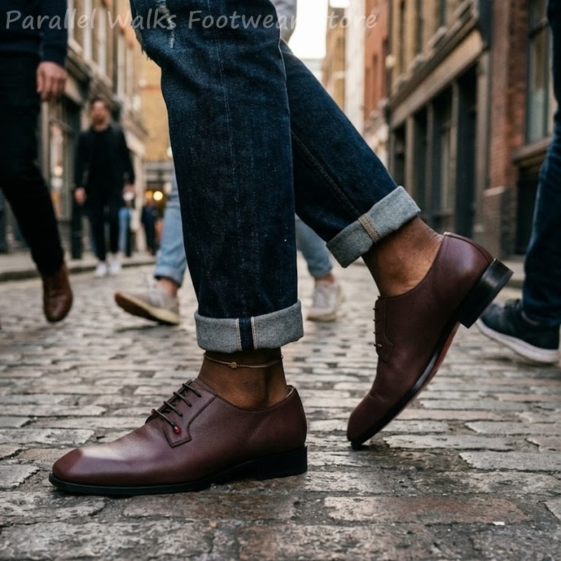 Sepatu Derby Kulit Coklat Tua  - Men'S Shoes Smart ulasan dan harga