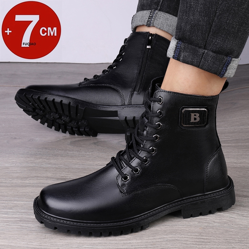 Sepatu Bot Kulit Pria Penambah - Men'S Shoes Height Increase ulasan dan harga